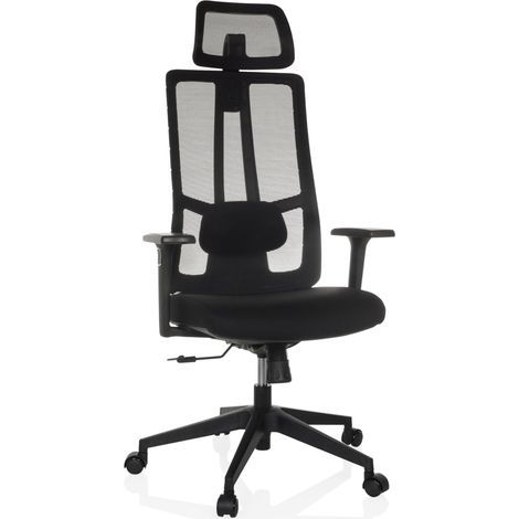 Bürostuhl / Drehstuhl TRAMORE Sitz Stoff / Rücken Netzstoff schwarz hjh OFFICE (1/5)