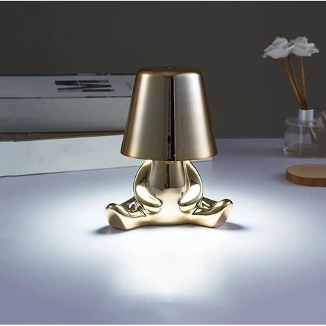 Lampe de Table LED Sans Fil Métal Rechargeable 3 Niveaux Intensité Chambre Bar (1/5)