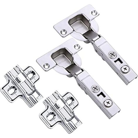 95 Degré Complètement Recouvrante Fortes Charnieres 40mm avec Amortisseur Intégré pour Porte Lourd et Épaisse Mécanisme de Fermeture Automatique Charnière pour Armoires Cuisine Lot de 2