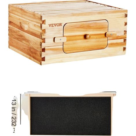 Kit de ruche, bois de cèdre naturel, design de boîte profonde, 1109SC (1/2)