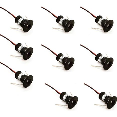 Lot de 9 spots LED encastrables 12V 1W – IP65 pour cuisine, escalier, placard – Blanc chaud et froid – Angle 120° (1/5)