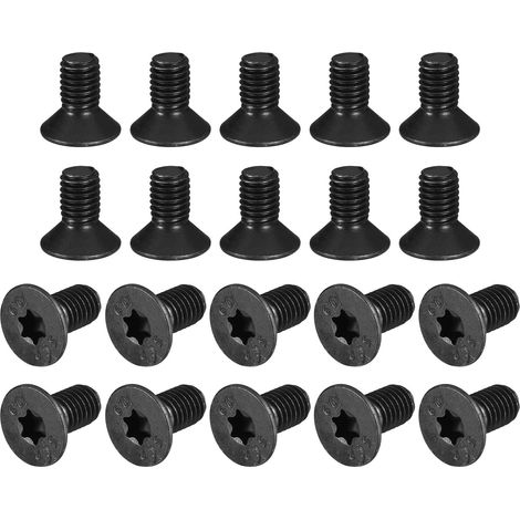 20 Pièces Vis à Tête Plate Torx M8-1,25x16mm Finition Oxyde Noir (1/5)