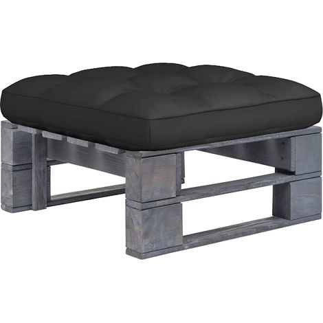 vidaXL Pouf palette de jardin Bois de pin imprégné de gris (1/5)