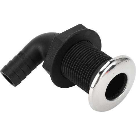 Raccord traversant de coque 3/4 pouce (20 mm) pour bateau, tuyau en nylon, raccord réglable par rotation pour tableaux arrière de bateaux, viviers, glacières, yachts, coude à 90 degrés (1/5)