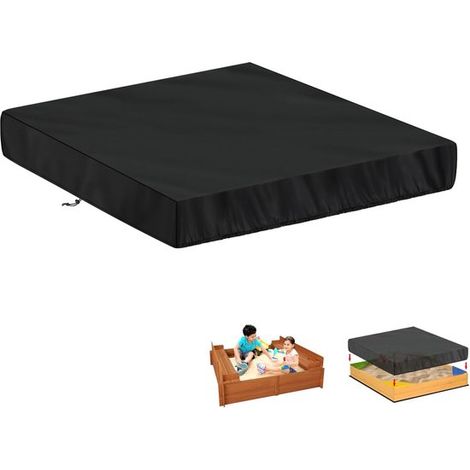 Bâche pour bac à sable 200x200x20cm, imperméable, avec cordon de serrage, en tissu Oxford 420D, protection coupe-vent pour bacs à sable et piscines (1/5)