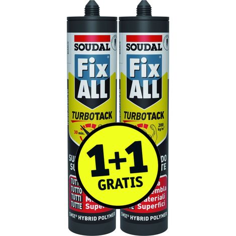 SIGILLANTE ADESIVO SOUDAL "FIX ALL FLEXY BIPACK" BIANCO+TRASP. 290ML