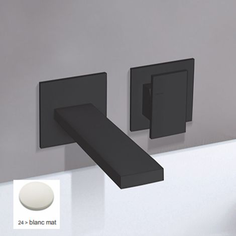 Façade Mitigeur Lavabo Murale TABULA Blanc Mat - CRISTINA ONDYNA TA25724 (1/2)