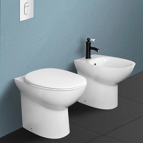 Sanitari filomuro Rimless Morning scarico universale e sedile soft-close (1/5)