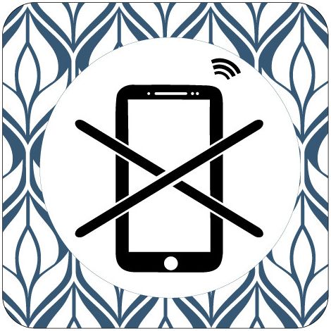 PLAQUE DE PORTE DESIGN SPHERE SMARTPHONE INTERDIT .- Terrazo - (1/3)