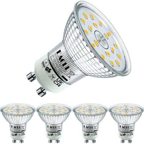 Ampoule LED GU10 Blanc Neutre 4.9W Remplace Halogène 75W, Lot de 4, 585 Lumens 4000K Non Dimmable, Projecteur sans Scintillement, Large Faisceau 120° Spot, AC 230V Lampe à Réflecteur (1/5)