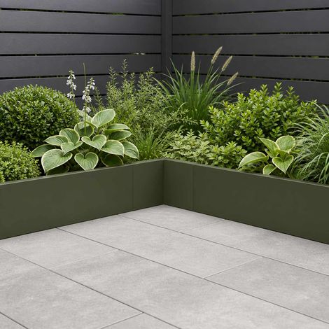 vidaXL Muro di contenimento 50 x 50 x 30 cm Acciaio Verde Oliva