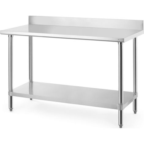 Tavolo a muro Budget Line con ripiano e bordo imbullonato 140x60x95 cm