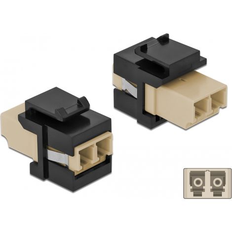 Delock MÃ³dulo Keystone LC Duplex hembra a LC Duplex hembra beis / negro