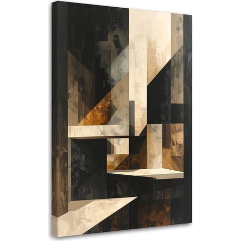 Quadro su tela, Astrazione moderna oro nero, 40x60 (1/5)