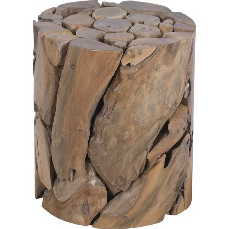 Reposapies Raiz De Teca Reciclada 35X35X40 Natural (1/2)