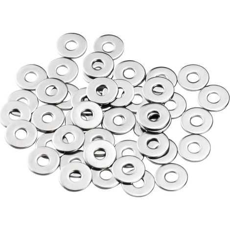 Metallscheiben M6, flache Unterlegscheiben 50 Stück, Edelstahl-Unterlegscheiben M6 x 18 mm, Unterlegscheiben aus Edelstahl 304 DIN9021 / ISO7093, Penny-Unterlegscheiben für Schrauben und Muttern