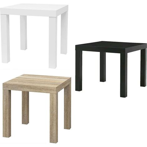 Tavolo piccolo bianco tavolino soggiorno nero comodino moderno in legno per casa camera da letto 45 cm - colorigenerali: NERO (1/5)