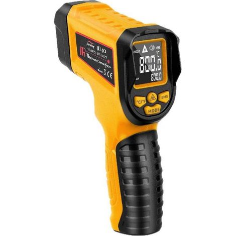 Infrarot-Thermometerpistole, -50 °C bis 800 °C, hochpräziser, berührungsloser Laser-Temperatursensor mit hintergrundbeleuchtetem LCD-Display, für Kochen, Grillen, Kfz-Bereich und industrielle Anwendun (1/5)