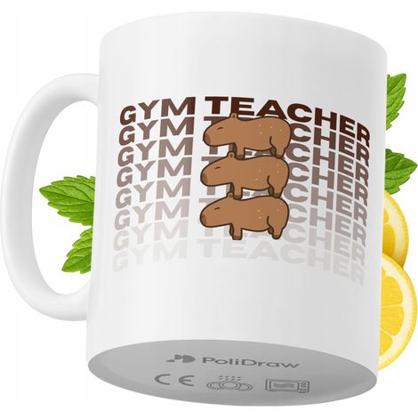 Mug humoristique pour prof de gym, avec un texte amusant et un design graphique original. Idéal pour les anniversaires, les fêtes et les jours fériés. Mug premium pour toutes les occasions spéciales,  (1/5)