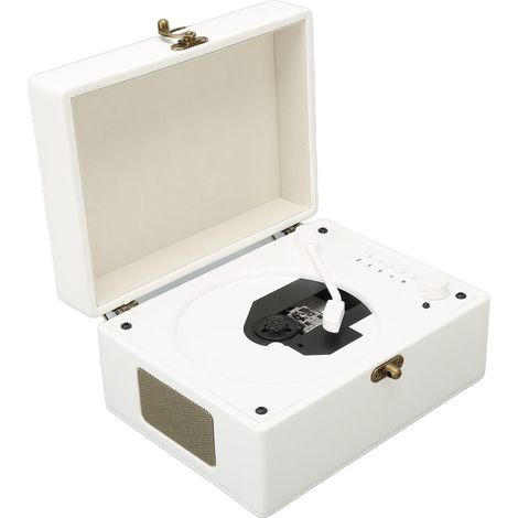 Portable CD Player Bluetooth CD Player Vintage CD Player Desktop Speakers HiFi Gramophone Car Decoration White (1/4)