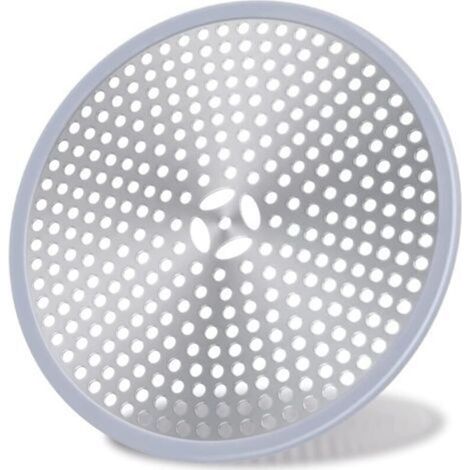 Drain de Douche, Filtre de Cheveux, Filtre pour bonde de Douche, Grille Douche Anti Cheveux, Couverture de Drain Filtre à Évier, Attrape-Cheveux Douche Drain - Acier Inoxydable Argent et Silicone 1