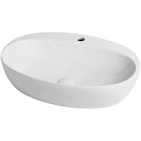 Ovales Aufsatzwaschbecken glänzend weiß - Azzurra Ceramica Circle