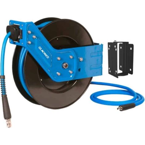 Lacme – Enrouleur automatique 20m Lacm’flex – Tuyau Ø9.5mm – Châssis acier – Rappel automatique – Support orientable 180° (1/3)