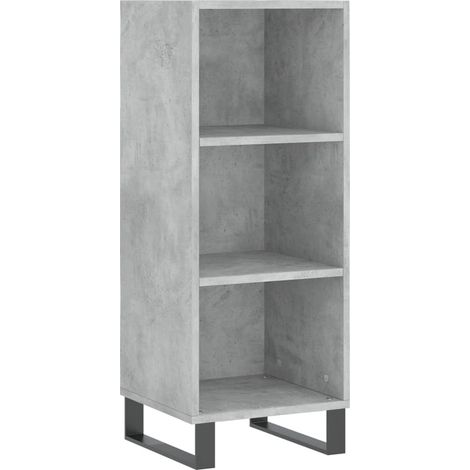 Buffet Meuble de rangement gris béton 34,5x32,5x90 cm bois d'ingénierie (1/5)