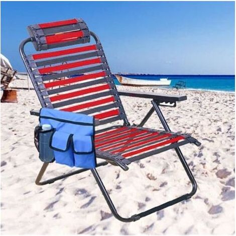 (bleu)Chaise de camping Sac suspendu Accoudoir Organisateur latéral Plage Multi Poches Organiser Fauteuil Tote Épaule à côté de La pochette de rangement Pour la pêche en plein air Plage (1/5)