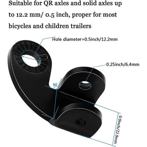 Ensemble de 2 accessoires de connexion pour remorque, adaptateur de remorquage de remorque à vélo à 135 degrés, ensemble de 2 pièces de connexion pour remorque et vélo en fer noir. (1/5)
