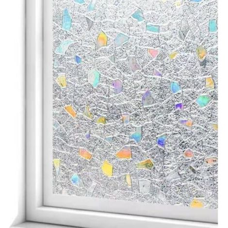 45x200CM Privacy Window Film, Decorative Stained Glass Static Cling Film, Adhesive Privacy Window Film for Glass (1/5)