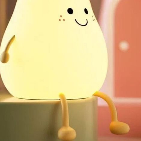 Veilleuse Poire - Commande Tactile - Recharge USB - Minuterie - Lampe de Chevet Enfants - 1 Pièce (1/2)