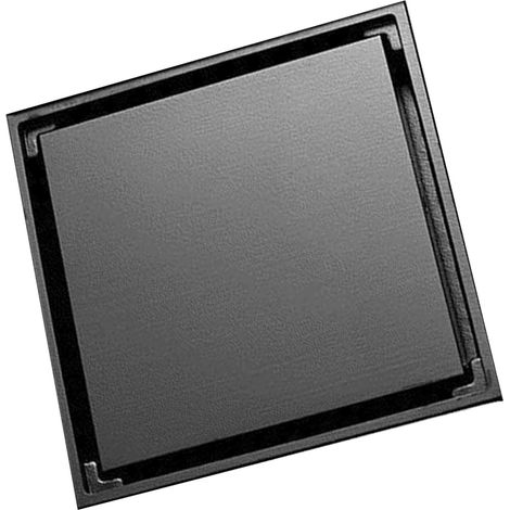 Bonde de douche carrée avec filtre, en acier inoxydable, déodorante, pour salle de bain, noire.