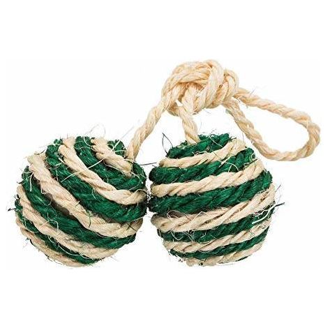 Trixie 2 palle su una corda, sisal (1/4)