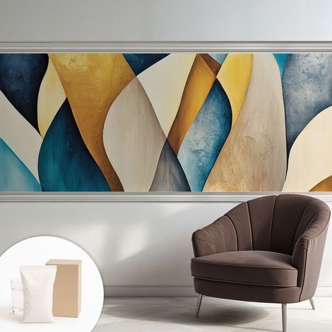 Papier peint intissé décoratif pour salon chambre et cuisine Facile à poser avec colle Abstraction ondulante 250x104 cm (1/5)