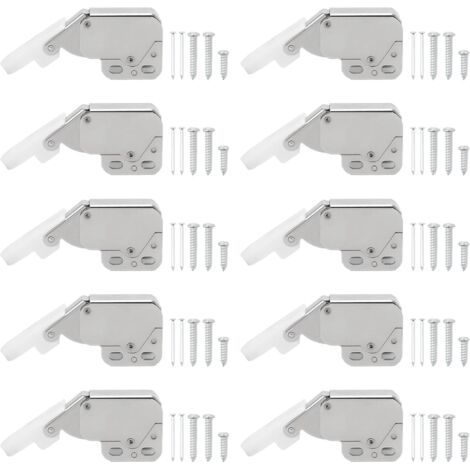 10 pezzi di mini serrature a molla per armadietti, chiusure a pressione, mini chiusure, chiusure per armadi, molle per ante di armadi con viti (1/5)