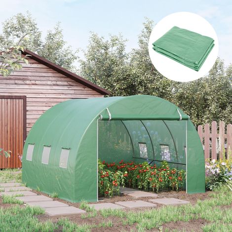 Bache serre tunnel 3x3 m PE anti-UV avec fenetres OKMYHOME (1/4)
