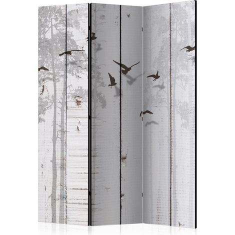 Paravent 3 Volets "Birds on Boards" 135x172cm (1/2)