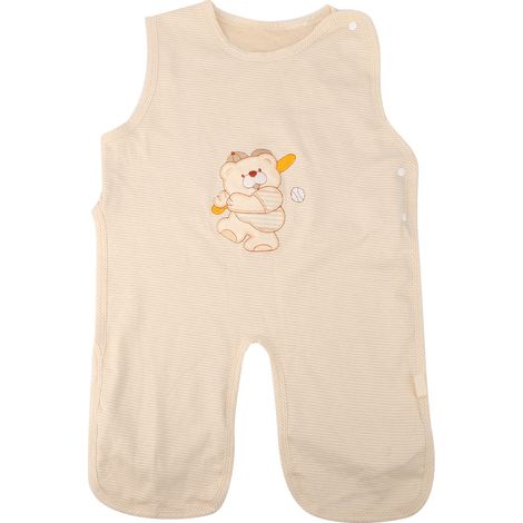 Sac de couchage bébé sans manches anti-coups pour nouveau-né et bambin, combinaison de sommeil fine en coton motif ours baseball. (1/5)