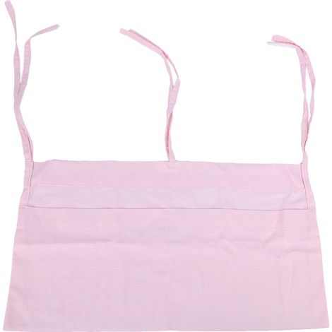 Sac de rangement suspendu pour lit bébé, rose 49,5x28,5 cm, organisateur jouets et tétines, accessoire puériculture (1/5)