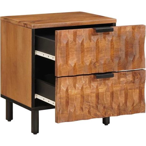 Maison Exclusive - Nachttisch Braun 40 x 33 x 46 cm Massivholz Ma (1/5)