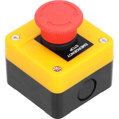 Bouton d'arrêt d'urgence 10A étanche 1NO 1NC champignon rouge interrupteur poussoir ascenseur (1/5)