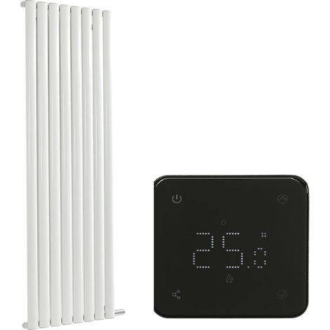 Milano Aruba Ardus White 1784mm x 472mm Dry Heat Vertical Oval Panel Electric Radiator - Wi-Fi Thermostat (1/5)