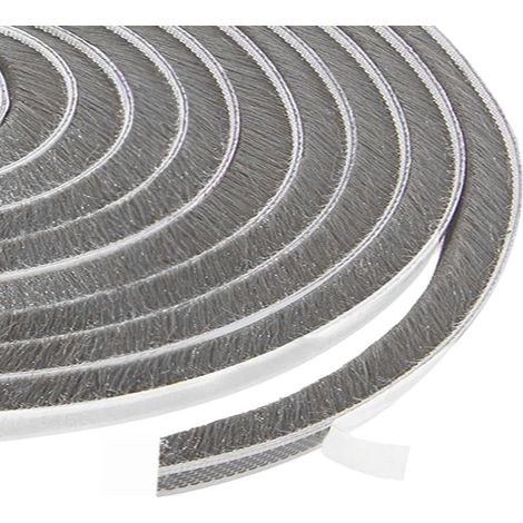 joint porte, joint brosse 9 mm (L) x 15 mm (P) x 10 m (L), pour portes, fenêtres, armoires, étanche aux courants d'air et aux insectes joint brosse porte coulissante (1/5)
