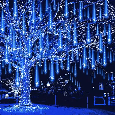 Guirlande Météore Extérieure - 8 Tubes 30 cm - 192 LED SMD2835 - Étanche IP65 - Transformateur UL Certifié 7 V - Pour Jardin Arbre de Noël Patio (1/5)