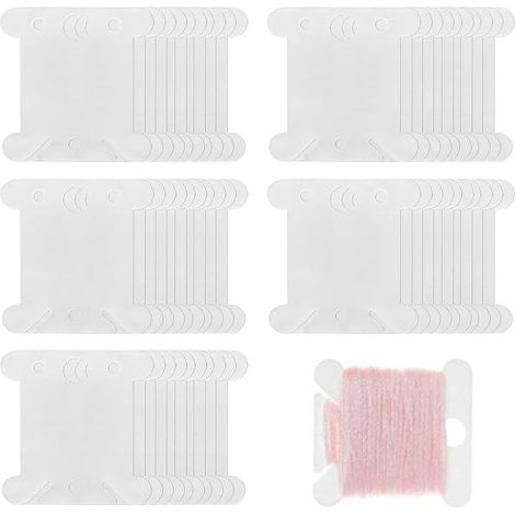 100 Pcs Blanc Bobine Plaque Fil en Plastique Broderie Croix Canette Organiseur de Fil à Coudre, Pour Couture Bricolage (1/5)