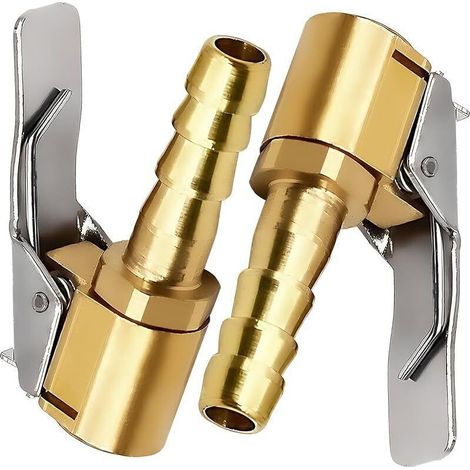 2 Pièces Embout de Gonflage,Embout Gonflage Pneu Voiture,Embout Gonfleur avec Clip,Gonflage Valve Clip Pince Connecteur Adaptateur,pour Valves de Pneu,en Laiton,8mm (1/5)
