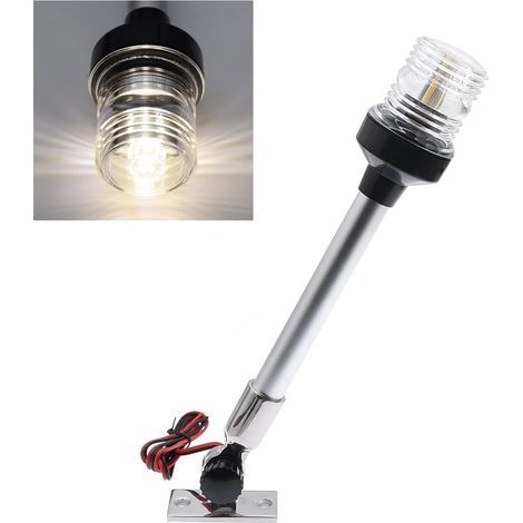Feux de navigation LED pour bateau, remorque, yacht, tout rond, 360 °, étanche, 12 V (12”) (30CM/12 180° verstellbare Basis) (1/5)
