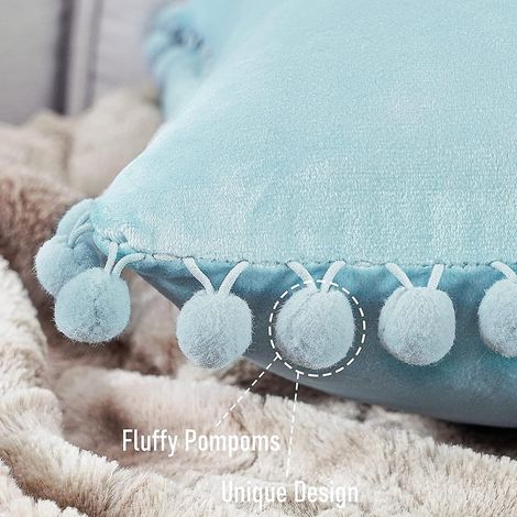housse Coussin 40x40 Bleu Salon Jardin Decoration Chambre Enfant Coussin Canape Fauteuil Relax De Bureau Scandinave Avec Fermeture Eclair Lot De 2 (1/5)
