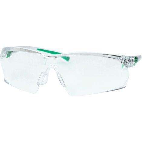 Univet Schutzbrille 506 UP EN 166 EN 170 Bügel weiß grün Scheibe klar Polycarbonat - 506U.03.00.00